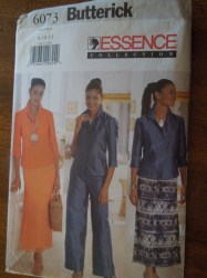 6073 BUTTERICK EZ TOP,  LONG A-SKIRT, OVERSKIRT, WIDE PANTS PATTERN 14-18 OR 8-12 UNCUT CHOICE